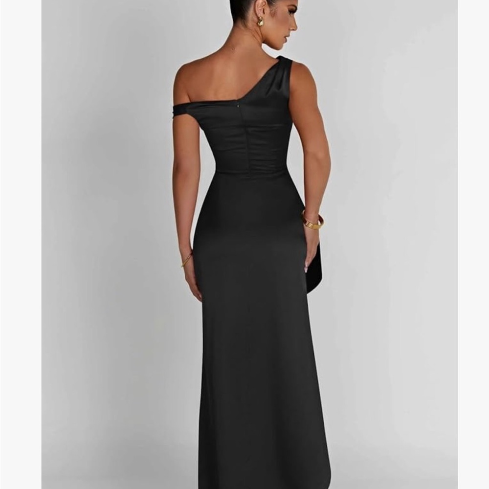 Black satin dress